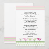 Carte De Remerciements Le baby shower de fille vous remercient des (Devant / Derrière)