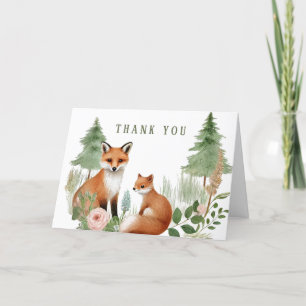 Carte De Remerciements Le Baby shower des animaux des bois