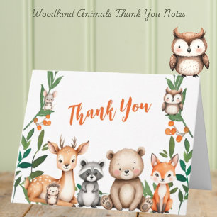 Carte De Remerciements Le Baby shower des animaux sauvages de la forêt