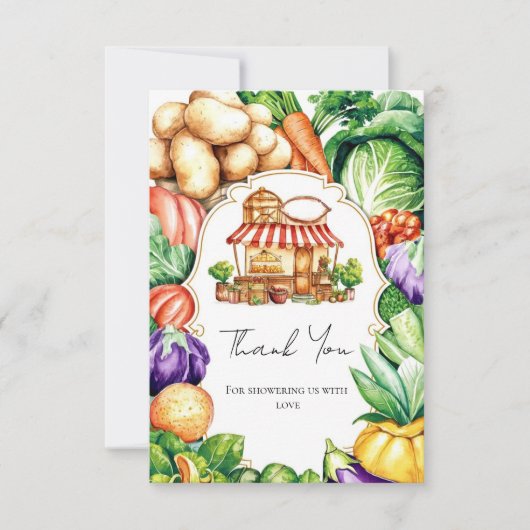 Carte De Remerciements Le Baby shower des fermiers de Boho cultivé locale (Devant)