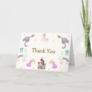 Carte De Remerciements Le Baby shower du château de Unicorn de la mignonn