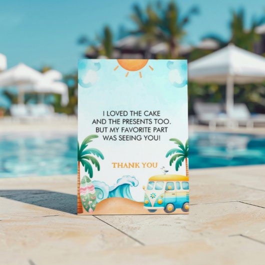 Carte De Remerciements Le Big One, Surf anniversaire