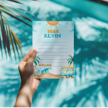 Carte De Remerciements Le Big One, Surf Birthday Time Capsule Card<br><div class="desc">Capturez de précieux souvenirs avec nos cartes de Surf d'anniversaire "The Big One". Ces cartes, qui sont dotées de motifs de planches de surf dynamiques et de graphiques sur la plage, sont parfaites pour que les invités puissent enregistrer des messages et des souvenirs spéciaux de votre anniversaire sur le thème...</div>