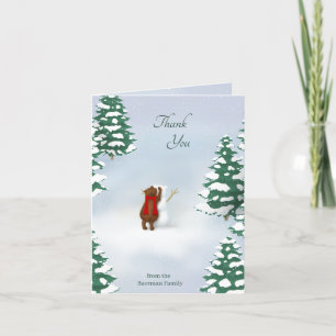 Carte De Remerciements Le bois personnalisé de l'ours des neiges