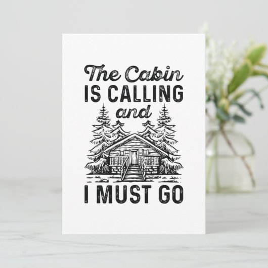 Carte De Remerciements Le Cabine Appelle Et Je Dois Y Aller (Debout devant)