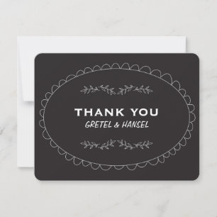 Carte De Remerciements le cadre de griffonnage vous remercient