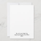 Carte De Remerciements le chat dans le casquette de van Gogh (Dos)