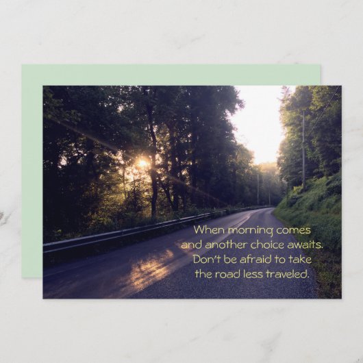 Carte De Remerciements Le chemin moins parcouru, des jours meilleurs vous (Devant / Derrière)