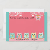 Carte De Remerciements Le Chouette à la lueur de Whimsical Chouette Choue (Dos)