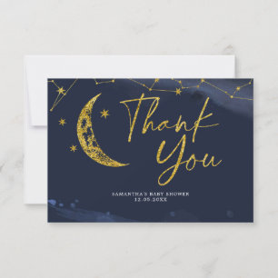 Carte De Remerciements Le ciel nocturne sur le Baby shower de la Lune Car
