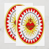 Carte De Remerciements Le Coeur le plus sacré de Jésus (Devant / Derrière)