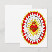 Carte De Remerciements Le Coeur le plus sacré de Jésus (Devant / Derrière)