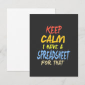 Carte De Remerciements Le Comptable A Une Feuille De Calcul Pour Cela (Devant / Derrière)