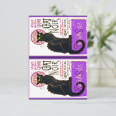 Carte De Remerciements Le Conversation Noir en violet, Art Chat, Art Paro (Debout devant)