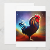 Carte De Remerciements Le coq (Devant / Derrière)