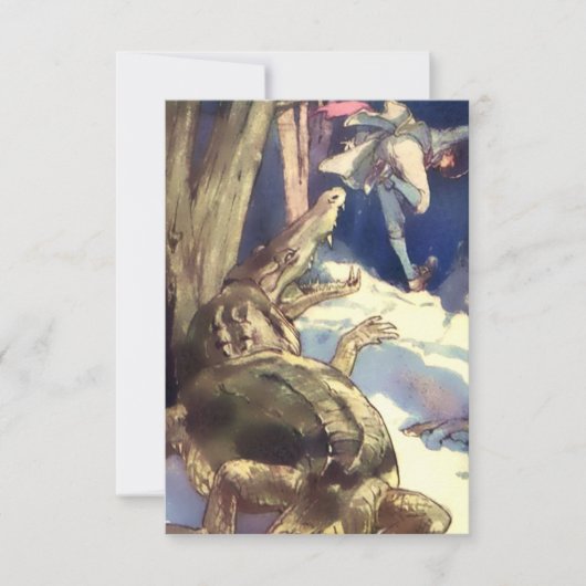 Carte De Remerciements « Le Crocodile ! » par Alice B Woodward (Devant)