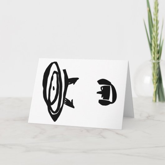 CARTE DE REMERCIEMENTS LE DJ AVEC TÉLÉPHONES (Devant)