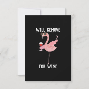 Carte De Remerciements Le Flamant rose Drôle Enlève Pour Le Vin