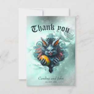 Carte De Remerciements Le lapin éffrayant de Pâques,