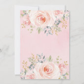 Carte De Remerciements Le lapin mignon/rougissent anniversaire floral (Dos)