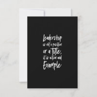 le leadership est un exemple