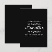 Carte De Remerciements le leadership repose sur l'inspiration et non sur (Devant / Derrière)