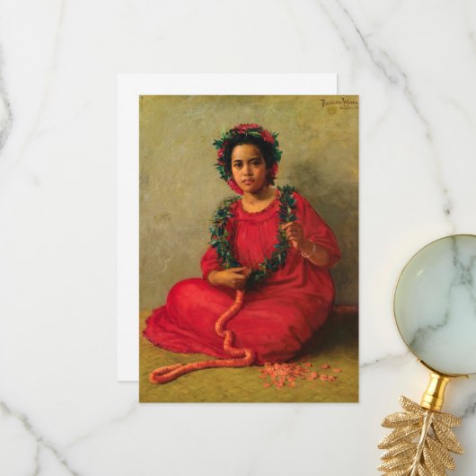 Carte De Remerciements Le Lei Maker de Theodore Wores (Devant/Arrière en situation)