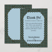 Carte De Remerciements Le Moyen Age à l'échelle bleue (Devant / Derrière)