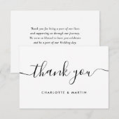 Carte De Remerciements Le Noir et blanc de la mode (Devant / Derrière)