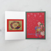 Carte De Remerciements le nounours de Noël vous remercient présente (Intérieur)