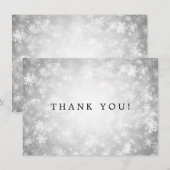 Carte De Remerciements Le pays des merveilles d'hiver d'argent de note de (Devant / Derrière)