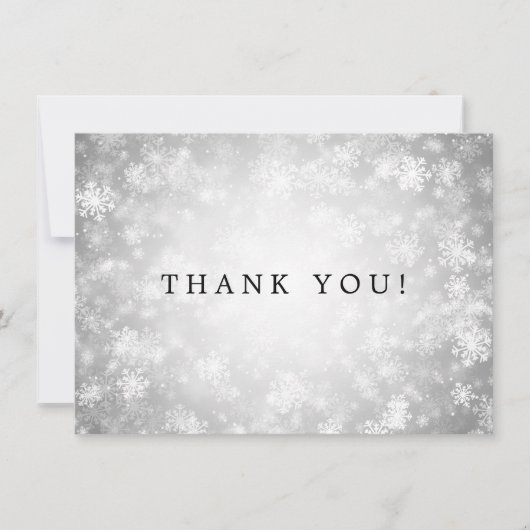 Carte De Remerciements Le pays des merveilles d'hiver d'argent de note de (Devant)