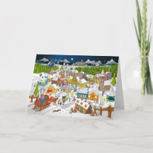 Le père Noël arrive au village de Noël