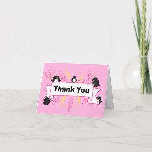 Carte De Remerciements Le pingouin mignon vous remercient carte-roses
