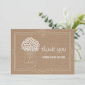 Carte De Remerciements Le pot de maçon rustique de papier d'emballage (Debout devant)