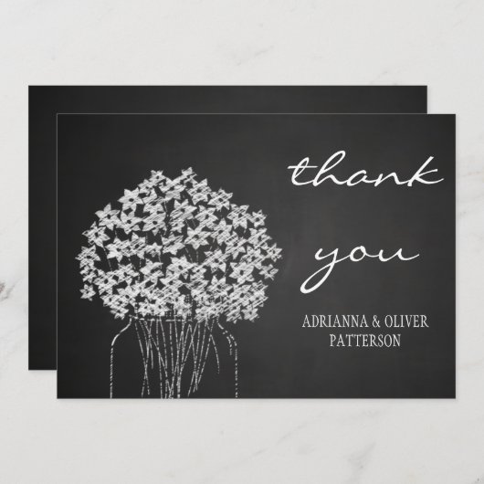 Carte De Remerciements Le pot de maçon rustique de tableau fleurit le (Devant / Derrière)