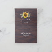 Carte De Remerciements Le pot en bois de tournesol rustique allume le (Intérieur)