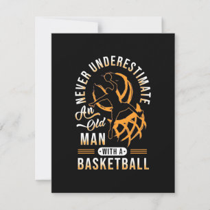 Carte De Remerciements Le Pouvoir Du Vieux Homme Avec Un Basket