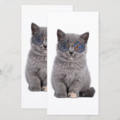 Carte De Remerciements Le regard galactique Le Kitty Stellar dans les lun (Devant / Derrière)