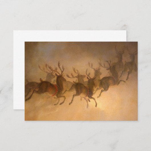 Carte De Remerciements Le renne du Père Noël par William Holbrook Beard (Devant / Derrière)