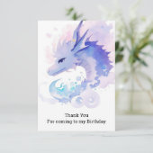 Carte De Remerciements Le rêve d'anniversaire d'Enchanted Dragon (Debout devant)