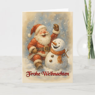 Carte De Remerciements Le rire de Santa dans la magie hivernale