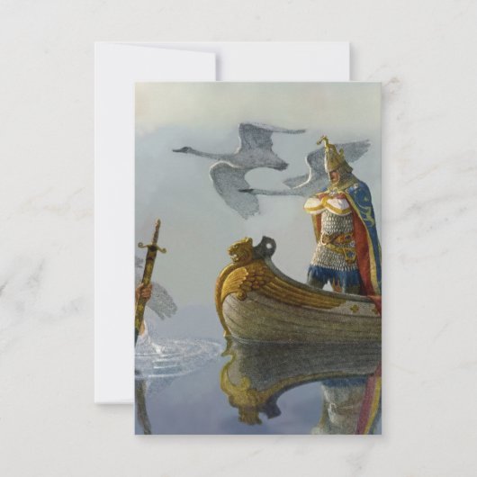 Carte De Remerciements "Le roi Arthur prend l'épée" par NC Wyeth (Devant)