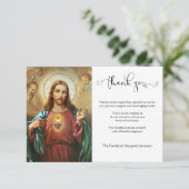 Carte De Remerciements Le Sacré Coeur de Jésus, catholique et religieux (Debout devant)