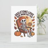 Carte De Remerciements Le squelette aime les mois plus longs trop Éffraya (Debout devant)