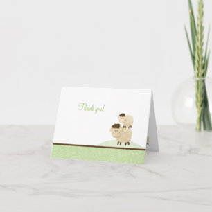 Carte De Remerciements Le vert neutre de moutons de bêlement de bêlement