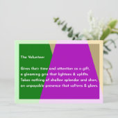 Carte De Remerciements Le Volontaire (Debout devant)