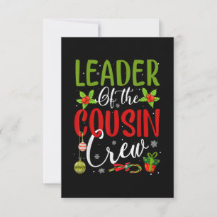 Carte De Remerciements Leader of The Cousin Crew Funny Christmas Matching