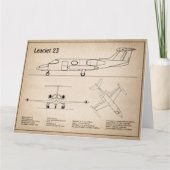 Carte De Remerciements Learjet 23 - Plan de dessin du plan d'avion SD (Devant)