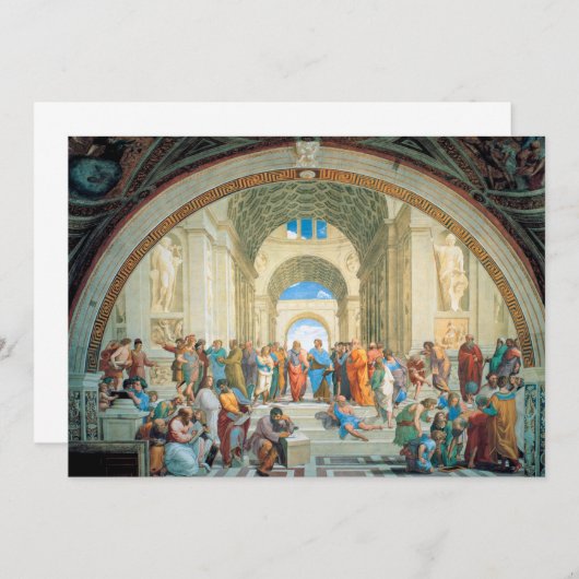 Carte De Remerciements L'école d'Athènes par Raphael (Devant / Derrière)
